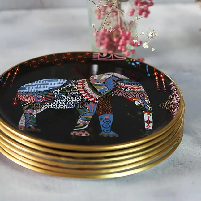 

Glore Elephant Black Cake Plate 21 cm 6'l modern design stylish sofralar service presentation catering dish