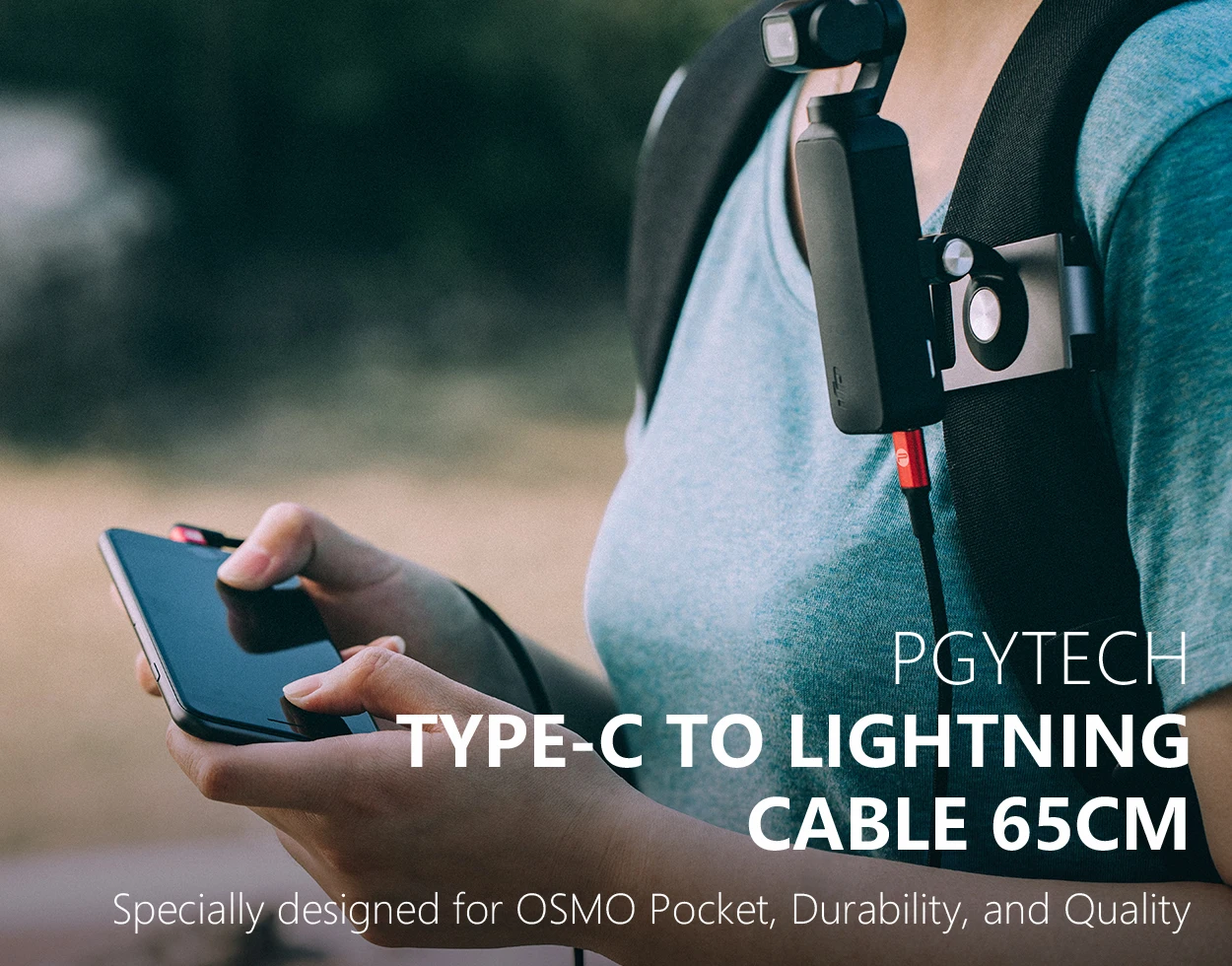 Кабель для передачи данных PGYTECH Type-C/осветительный кабель 65 см DJI OSMO ACTION /OSMO POCKET