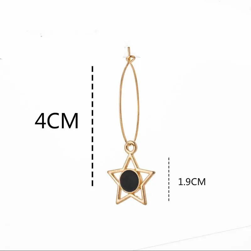 Женские серьги подвески с пятиконечной звездой эффектные блестящие