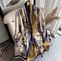 cashmere winter scarf women fashion floral pashmina shawls and wraps thick warm female blanket 2021 dual shawl hijab poncho