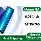 Смартфон Honor 8A международной прошивки, 13 МП, MTK6765, Android 9,0, сканер отпечатков пальцев, две камеры, экран 6,09 дюйма IPS, обновление OTA