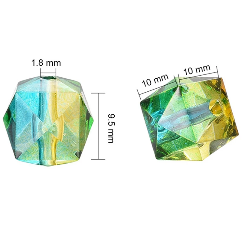 10 мм Разноцветные полигональные акриловые бусины в коробке ручной работы