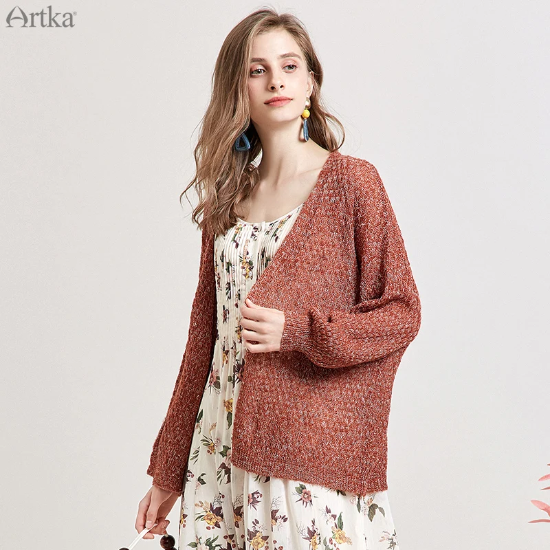 ARTKA 2019 Autumn New Women's Sweater Fashion Casual Knitting Cardigan Long Sleeve Open Stitch For Women WB15197Q |