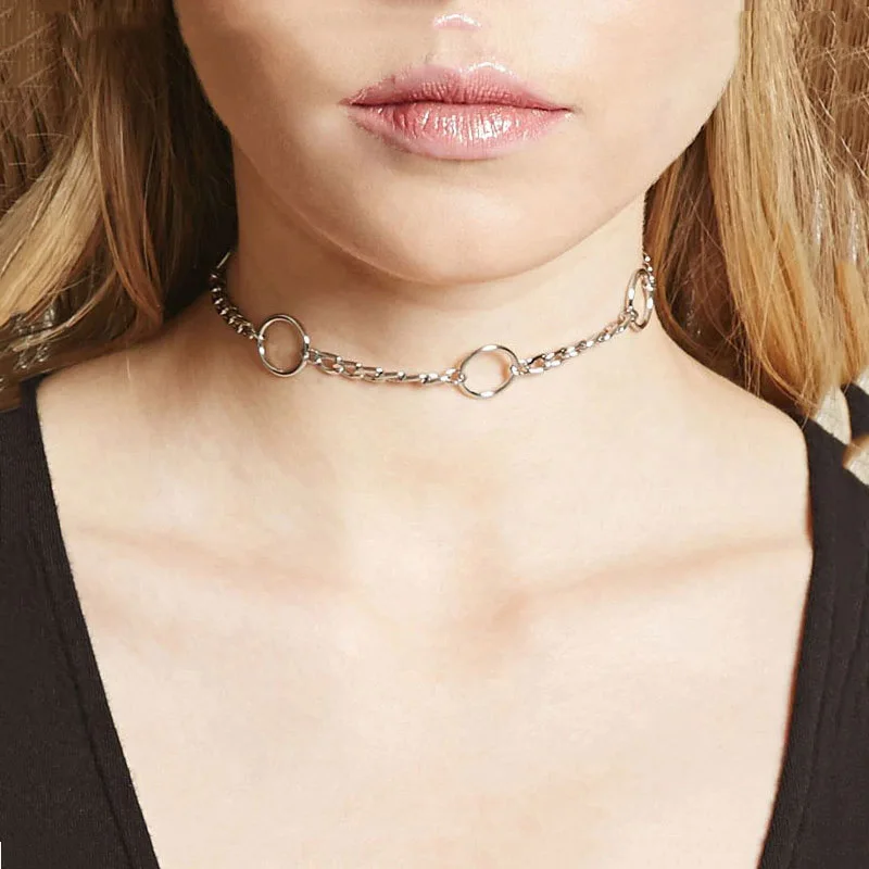 Модное ожерелье кольцо для женщин чокер с большим кольцом XL1015|gold necklace|fashion