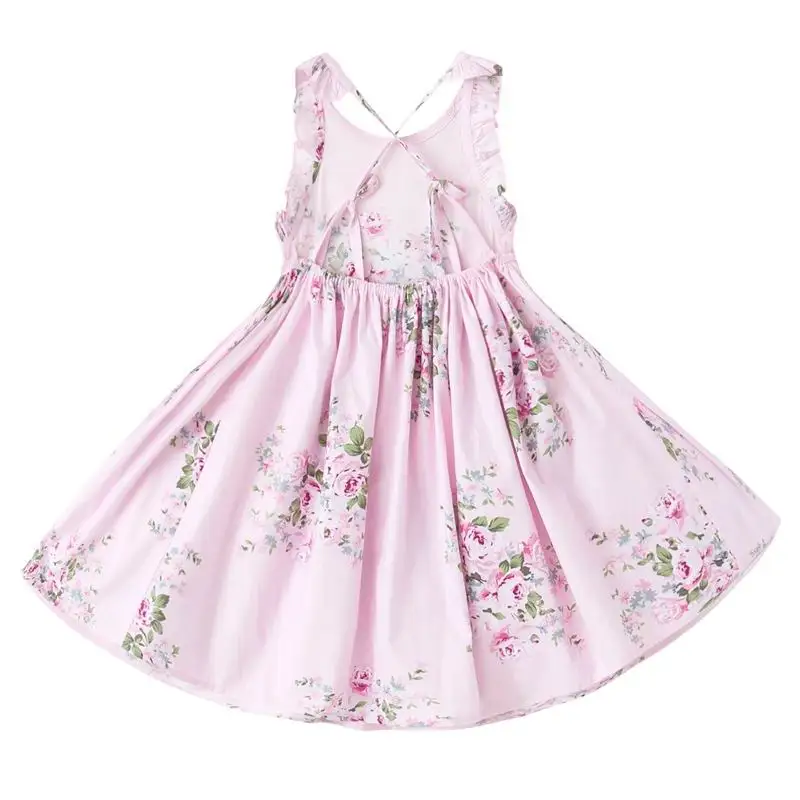 Girls Easter Dress Beach Style Floral Party Backless Dresses For Vintage Toddler Girl Clothing 1-10T H1701 | Детская одежда и