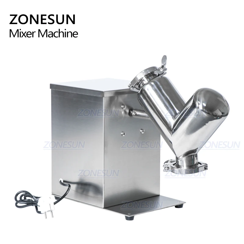 

ZONESUN V2 Powder Mixing Machine Stainless Dry Powder Mixer Blender For Pills Candy Tablet Vitamin House Blending Machine