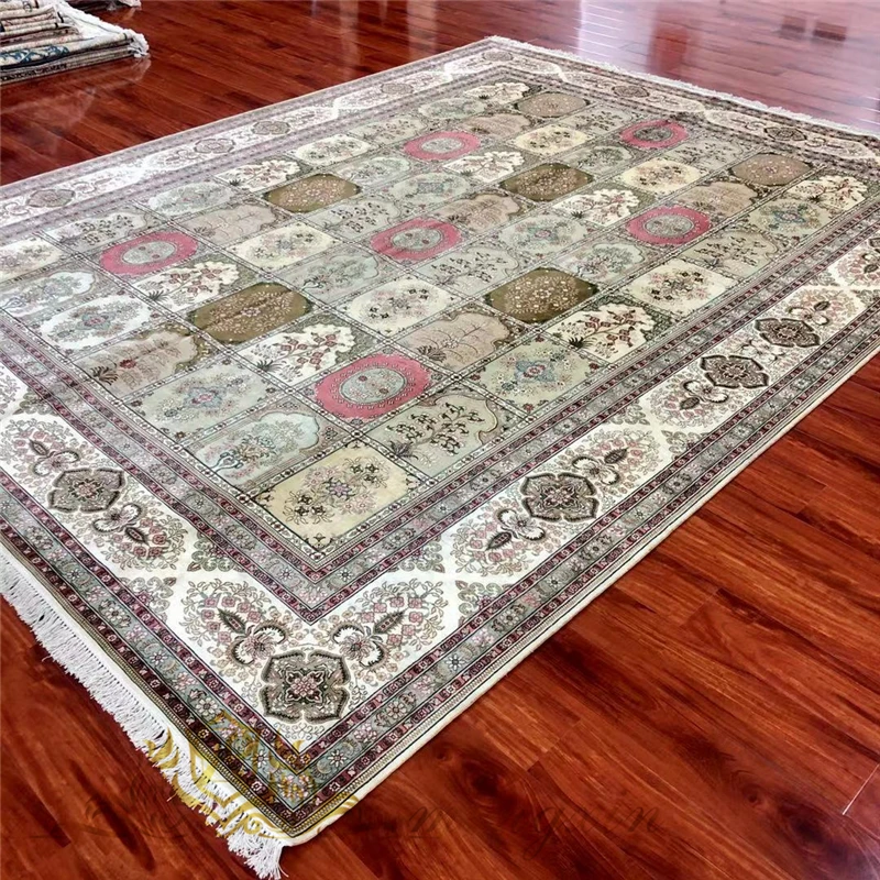 Goede 8X10 Voeten Turkije Ontwerp Klassieke Handgeknoopte Zijden Rug Traditionele Hand Geweven Thuis Tapijt