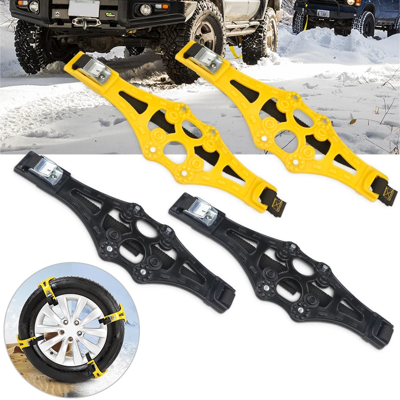 4PCS/Set Winter Car Snow Tire Anti-Skid Chains Belt Strap Adjustable Universal Vehicle Auto Anti Slip Tyre For Mud - купить по