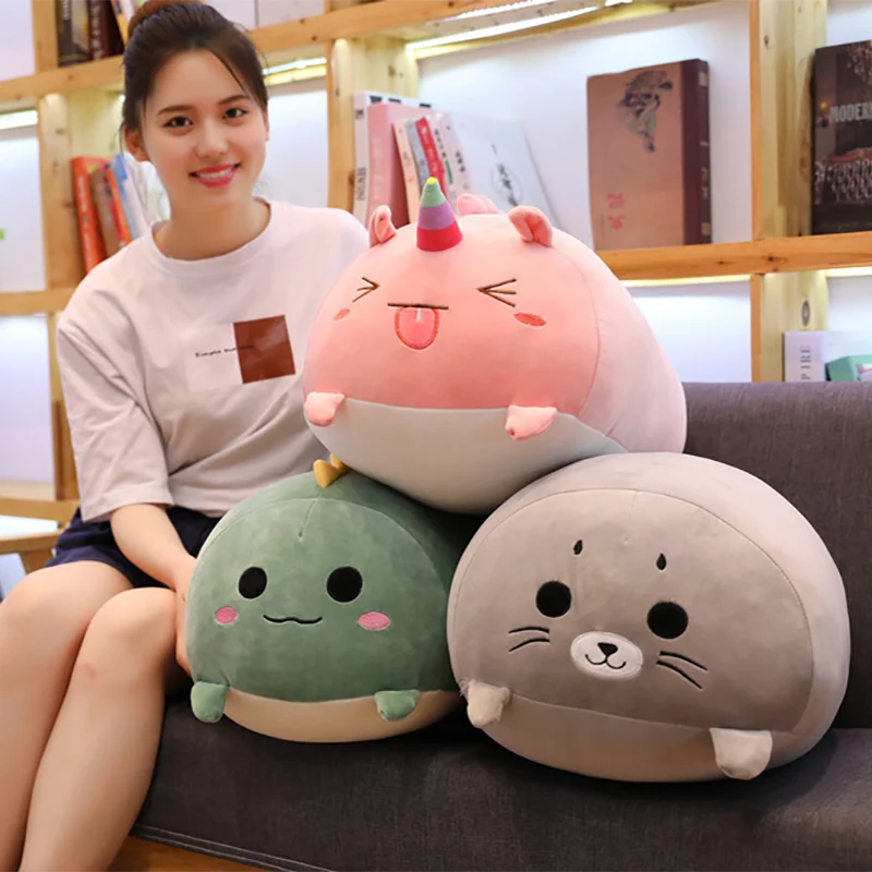 

20~30cm Little Animals Plush Toy Fatty Squishy Stuffed Diosaur Pig Cat Panda Soft Doll Baby Appeasing Cartoon Plushie