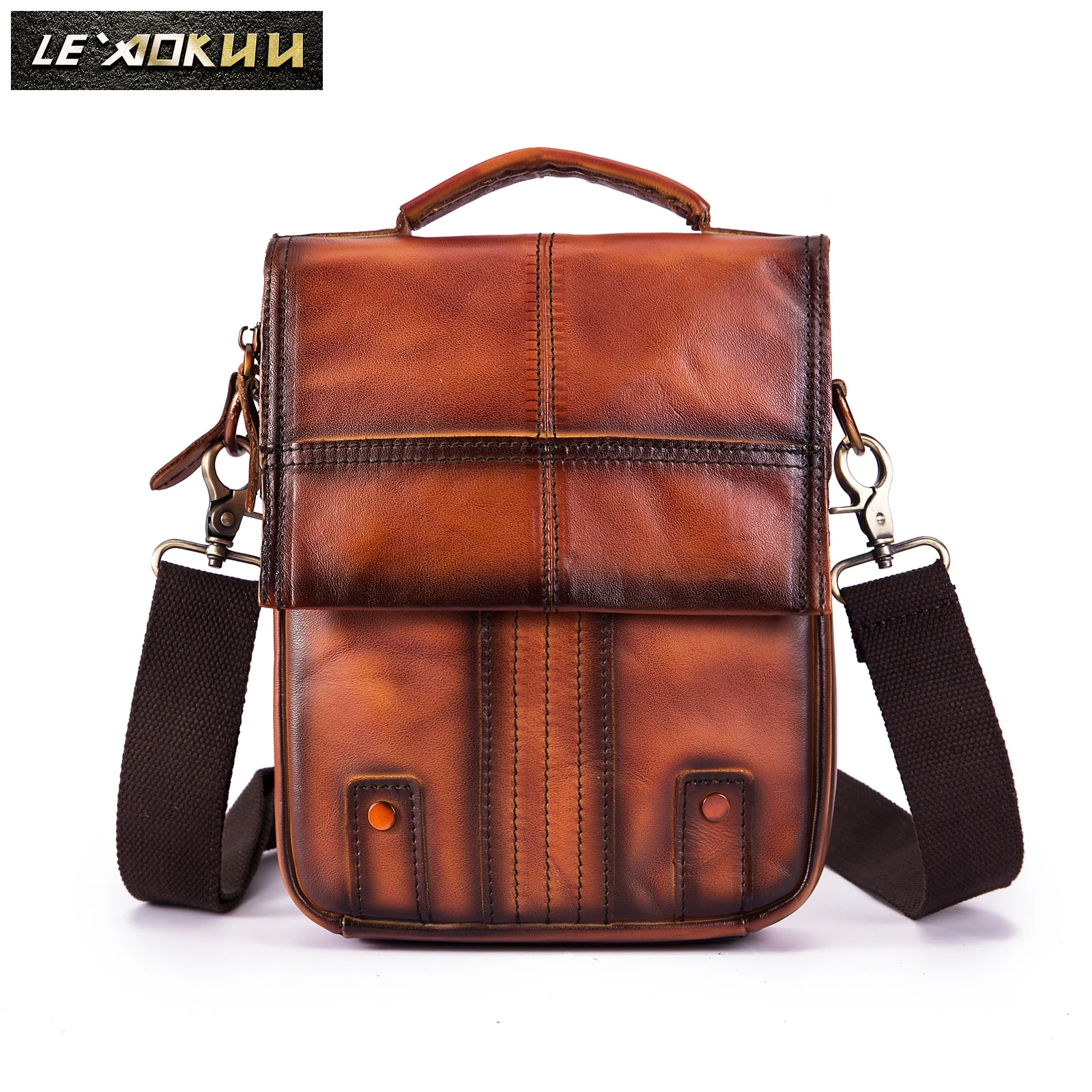 Оригинальная кожаная мужская модная повседневная сумка-мессенджер Mochila, дизайнерская сумка через плечо, сумка на плечо 8 дюймов, мешочек для таблеток для мужчин 152-o