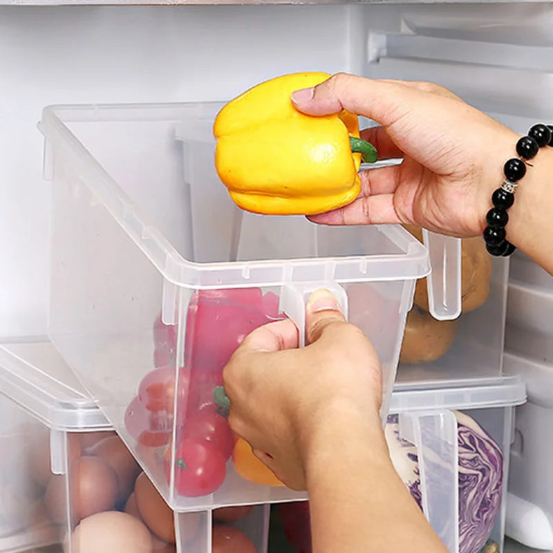 

2 Pack Kitchen Fridge Freezer Storage Reusable Containers with Sturdy Handle to Keep Fresh for Meat Fruits