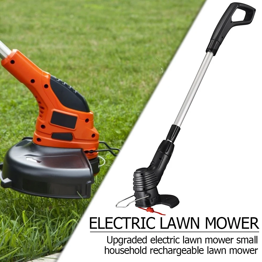 

Electric Lawn Mower Household Rechargeable Lawn Mower Handheld Multifunctional Lawn Mower With 4 Plastic Blades + 1 Metal Blade