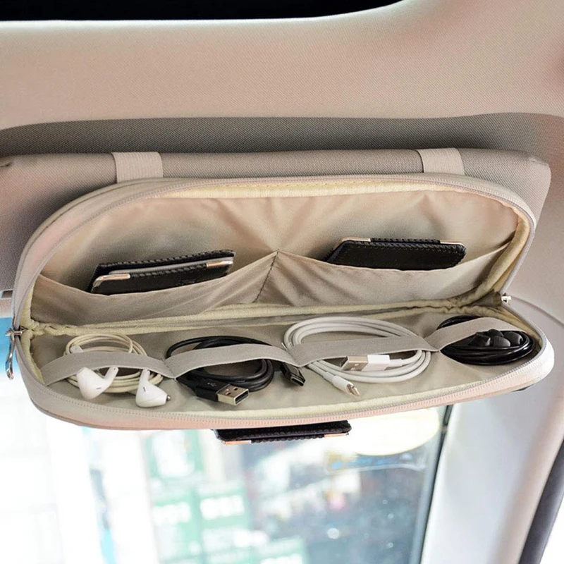 Кожаный Автомобильный солнцезащитный козырек-органайзер, автомобильные аксессуары для интерьера, карманный органайзер-Автомобильный органайзер для грузовика, с несколькими карманами