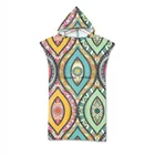 Пляжное полотенце в стиле ретро с принтом мандалы, s с капюшоном, искусственное полотенце из микрофибры, пончо для плавания, пляжа, серфинга, унисекс банный халат, пляжная одежда