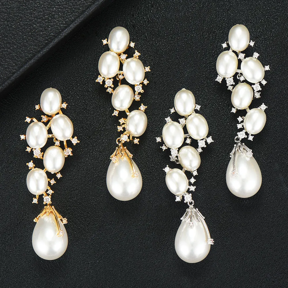 Женские трендовые длинные серьги GODKI индийские золотые и вечерние с кубическим