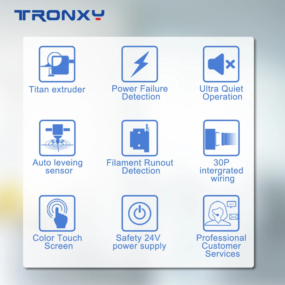 

TRONXY X5SA PRO/X5SA-400 PRO/X5SA-500 PRO 3D printer CoreXY DIY Kits multi-function silence mainboard Guide Rail Titan Extruder