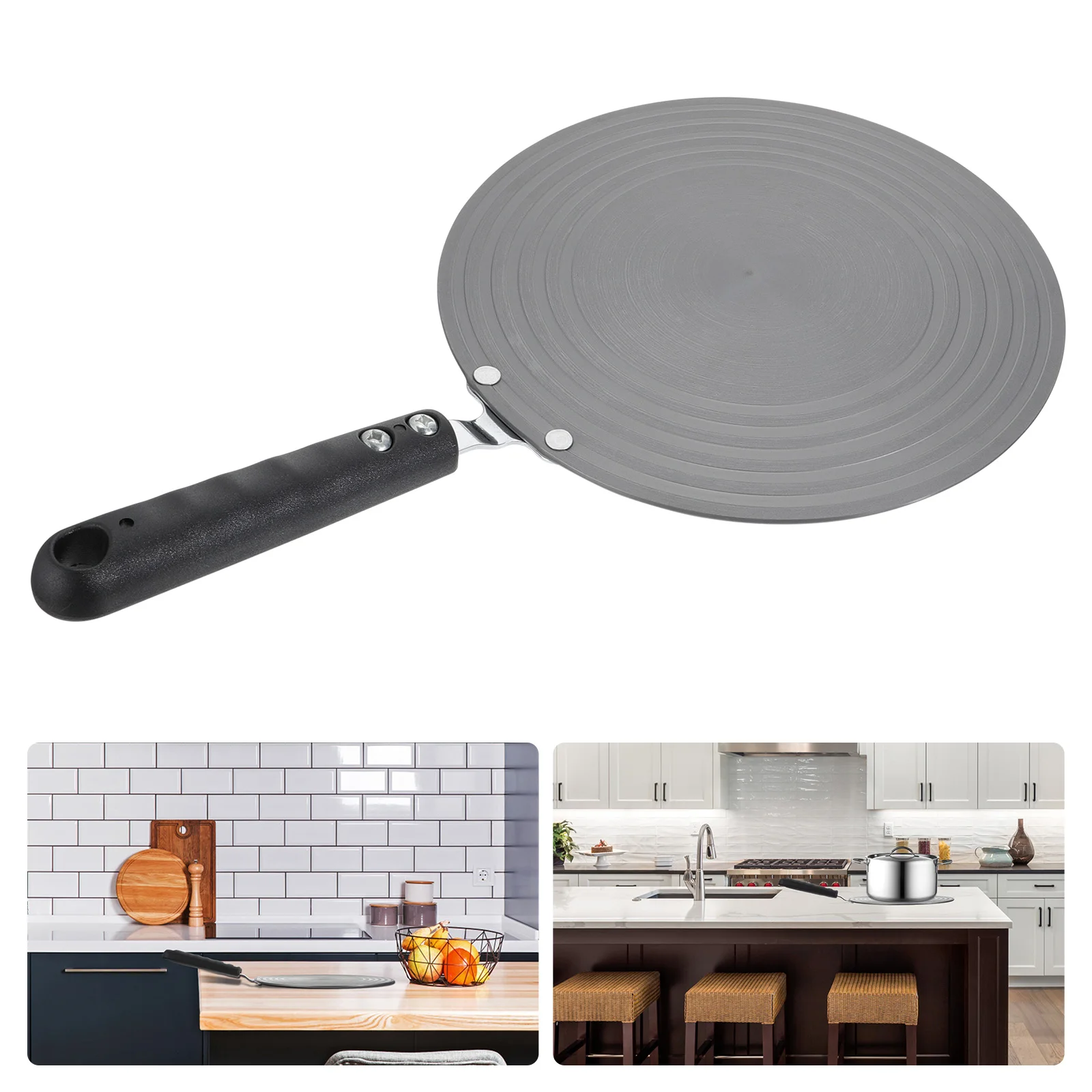 

1 шт. доска для размораживания варочной панели с ручкой креативная круглая быстро нагревающаяся плита черная