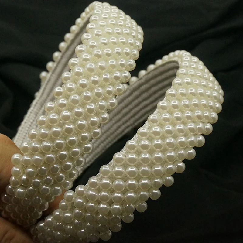 

Трендовая Роскошная Жемчужная Повязка на голову для женщин 3 см ширина элегантная головная повязка дикая Личность Мода принцесса милые дев...