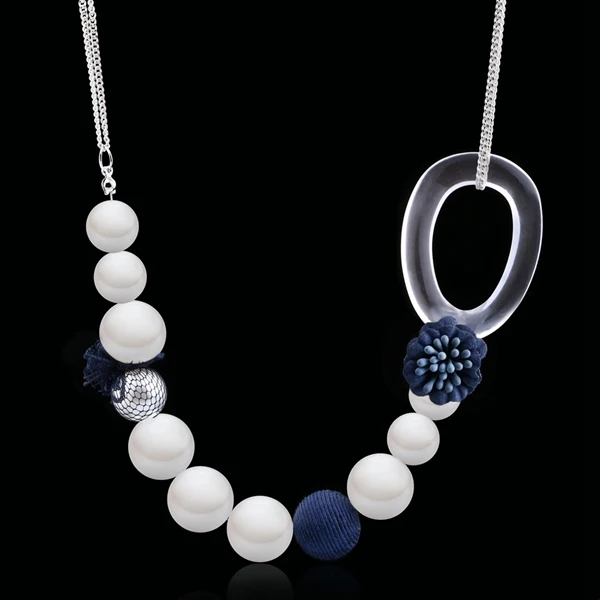 BLUE Подходящее ожерелье s& кулоны женские/массивные/большие/Бусы/жемчуг/леди/чокер ожерелье для женщин украшение шеи чокер MX034 - Окраска металла: BLUE
