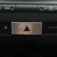sbtmy stainless steel decorative patch for button of double flashing warning light for mitsubishi asx auto accessories