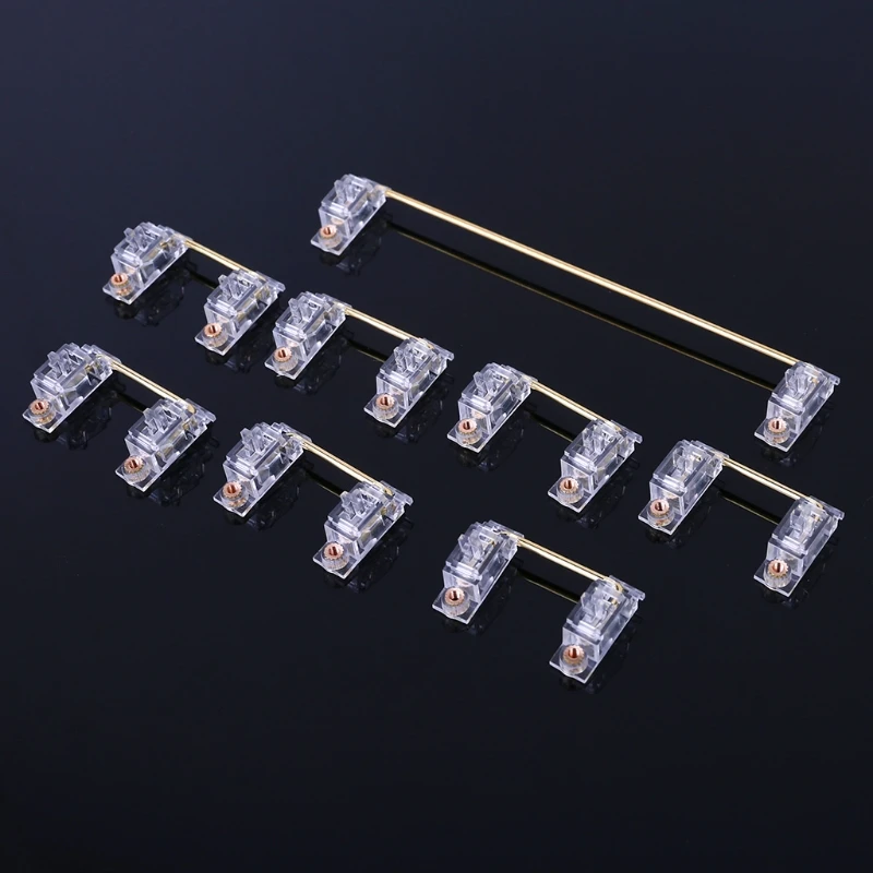 

PCB Mounted Screw-in Cherry Clear Gold Plated PCB Stabilizers Satellite Axis 6.25u 2u For Mechanical Keyboard Modifier Keys