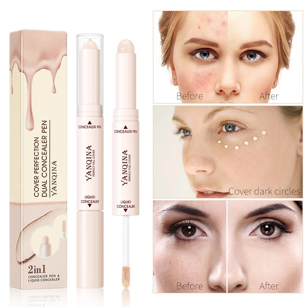 Двухсторонний консилер-ручка для лица Натуральный жидкий водостойкий консилер