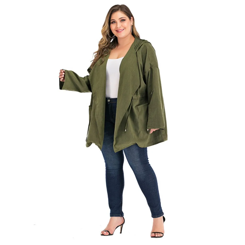 Женский Повседневный плащ с капюшоном SAGACE свободный однотонный регулируемым