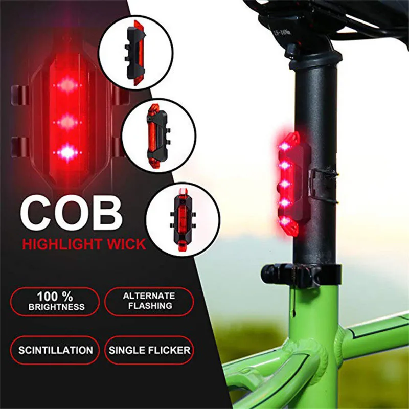 Bike Light USB Rechargeable 300 Lumen 3 Mode Bicycle Front Lamp Headlight Cycling LED Flashlight Lantern Scooter Warn | Спорт и