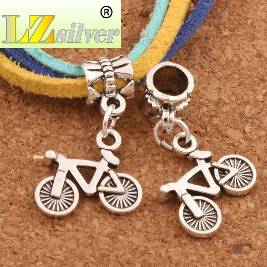 Open Bicycle Bike Metal Charm Beads 15.3x27.5mm 100pcs zinc alloy Dangle Fit European Charm Bracelets Jewelry DIY B506