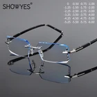 Прямоугольные мужские очки для близорукости в деловом стиле очки без оправы с фильтром сисветильник компьютерные очки квадратной формы без оправы