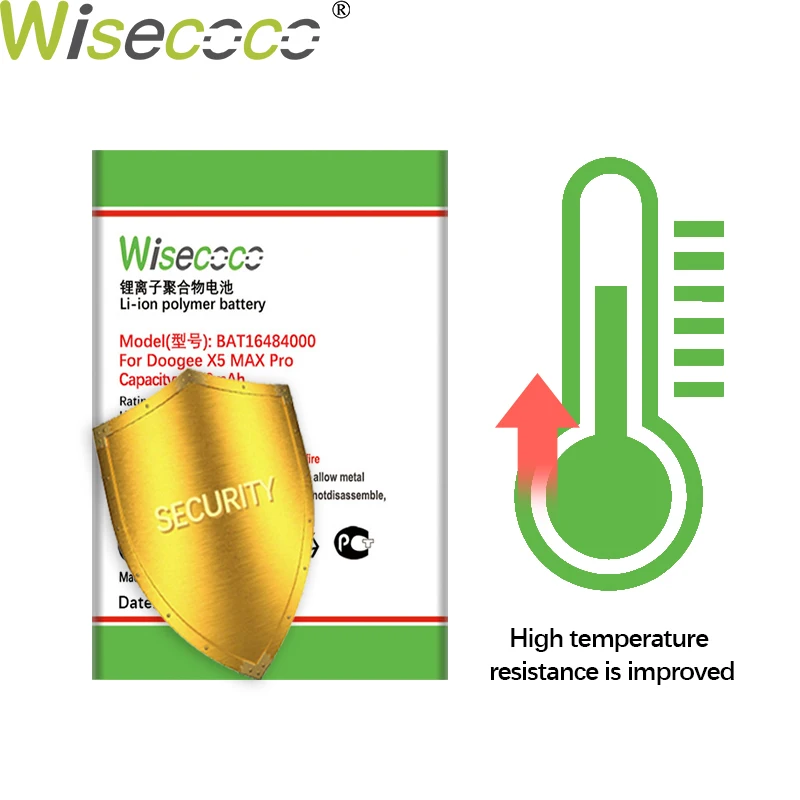 WISECOCO 5100 мАч BAT16484000 Батарея Для DOOGEE X5 MAX высокое качество мобильный телефон + номер