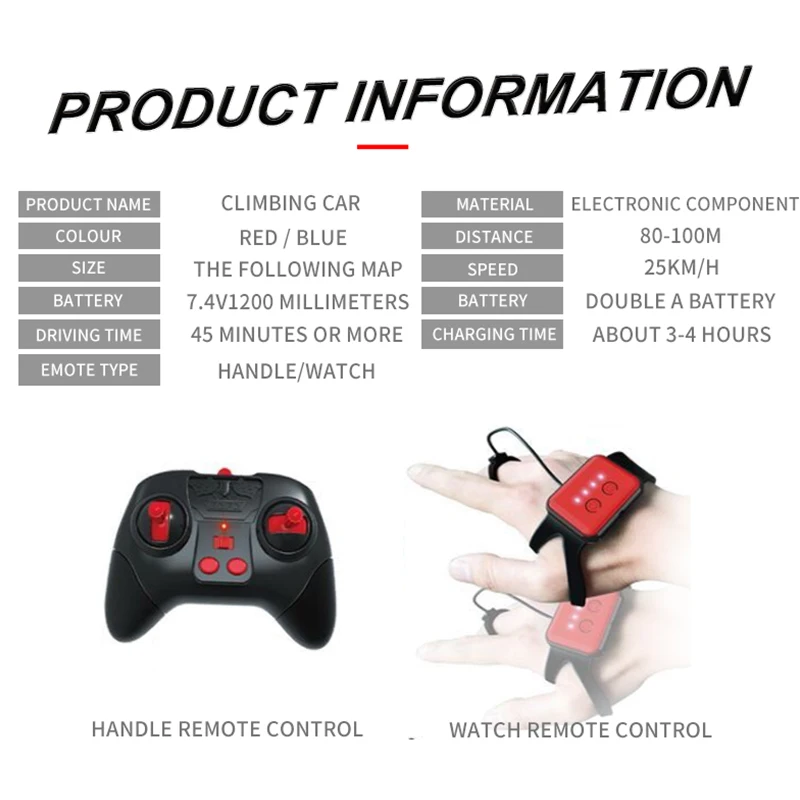 

GW124 2.4GHz Remote Climbing Control Stunt Car Light Music Drift Dancing Side RC Car Sensing Twisting Off-Road Vehicle Toys Gift