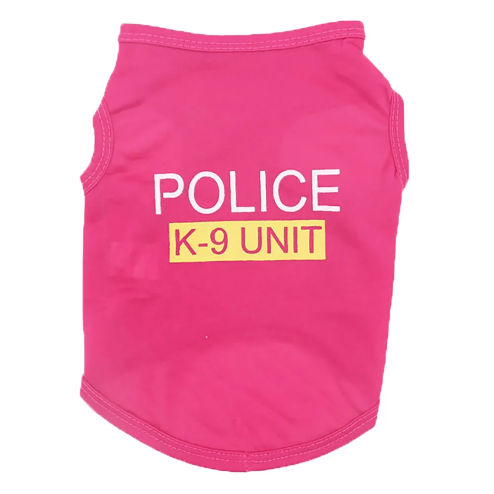 

Police Suit Cosplay Unisex Pet Clothes Puppy Dog Cat Vest T Shirt Coat Apparel Clothing Costumes Pet Clothes For Dogs Cats