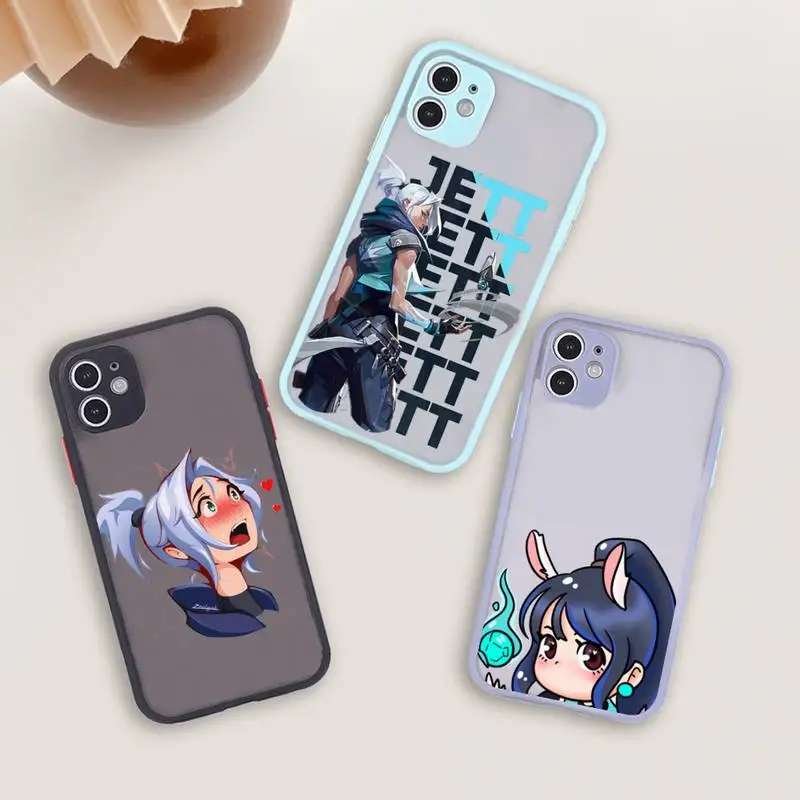 

Valorant Phone Case For iPhone 12 11 Mini Pro XR XS Max 7 8 Plus X Matte transparent blue Back Cover