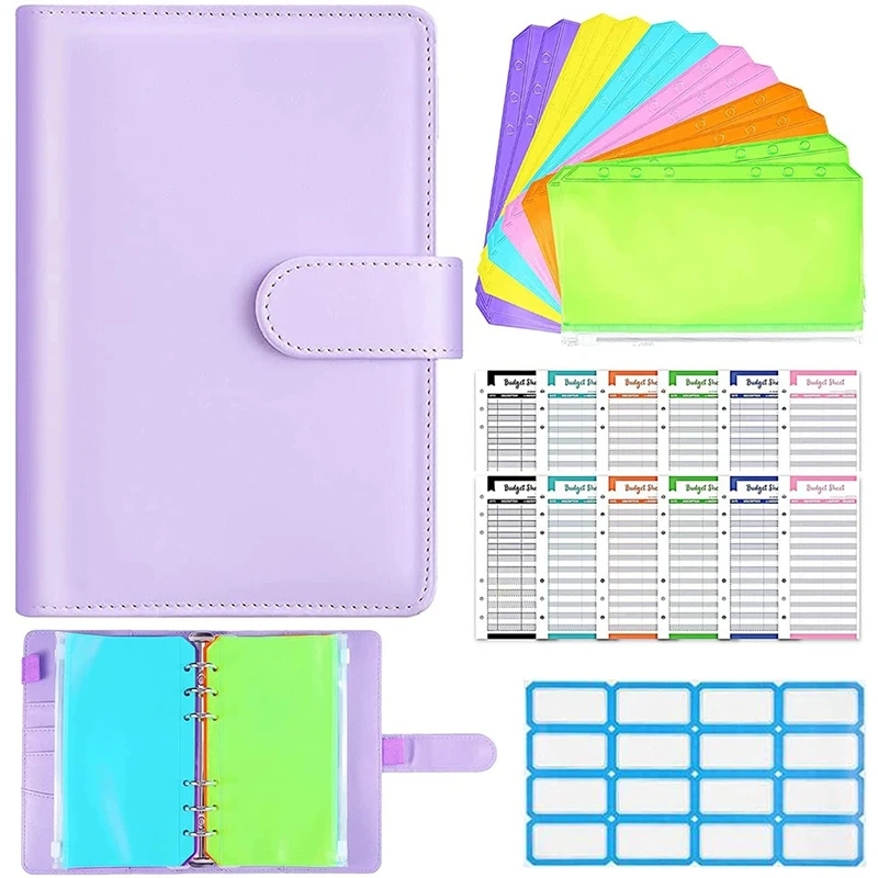 

A6 Budget Binder With Zipper Envelopes, Cash Envelopes For Budgeting, Money Binder Organizer For Cash Savings