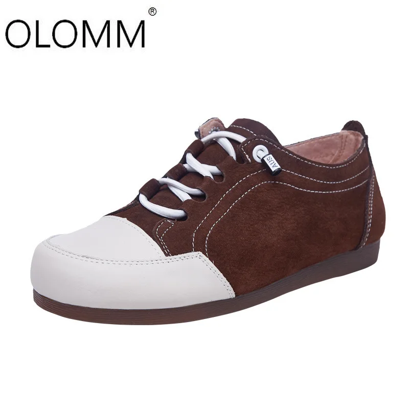 

Женские кроссовки в стиле ретро, кожаные туфли на низком каблуке, с закрытым носком, для весны, 2020