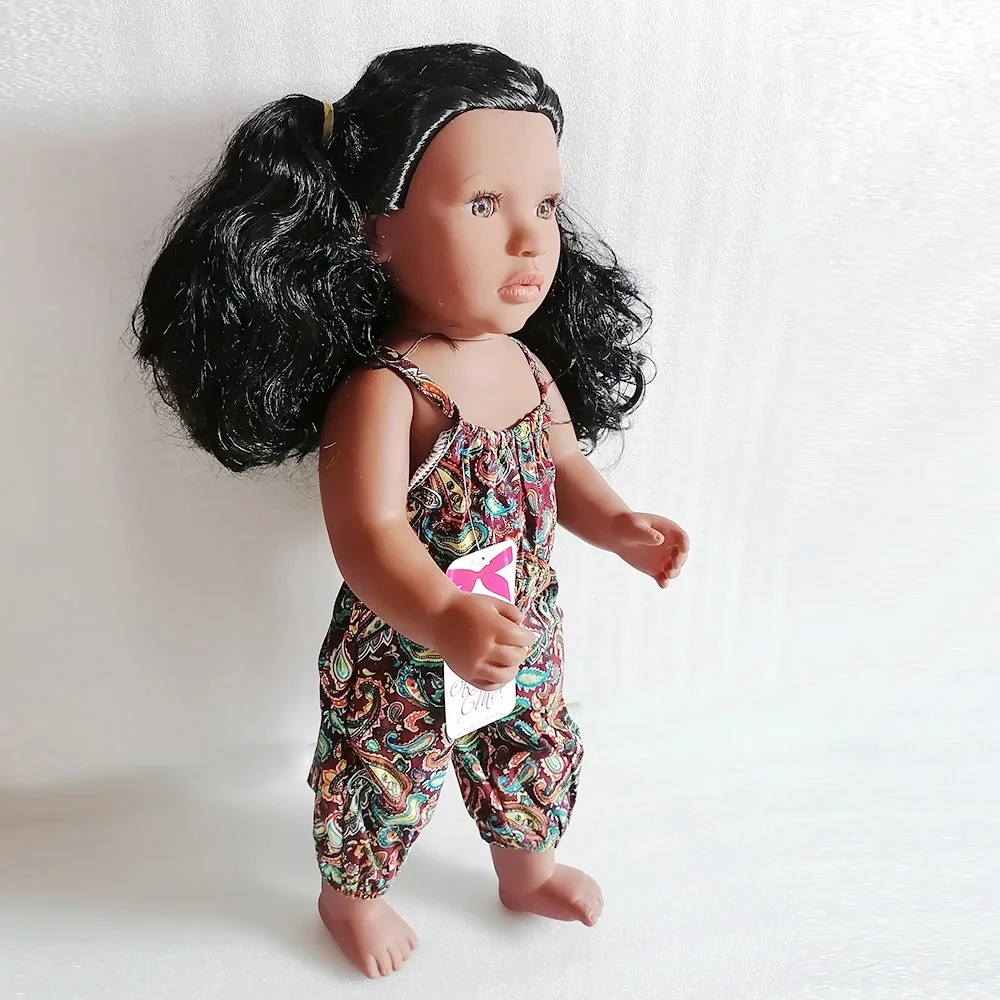 

Girl Baby African Black Girl Lifelike 45cm Dolls Baby Toys For Kids Children Girls Boys Body Play Vinyl Dolls newborn Baby doll