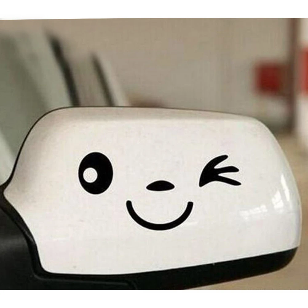 11x5 см милый смайлик лицо автомобиля зеркало заднего вида наклейки для всех