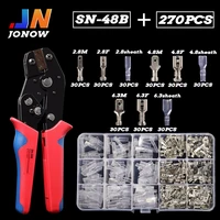 spade crimp terminals wire connector electrical universal silver 2 84 86 3mm male female plug spring insert tool assorted kit