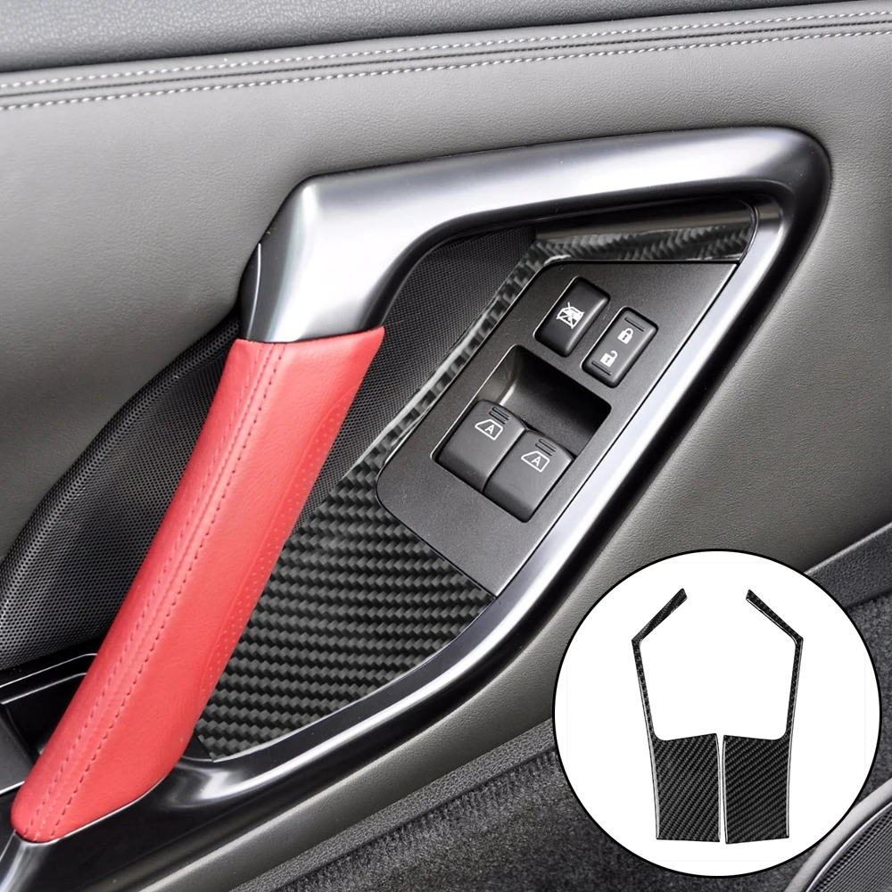 

Cover Switch Button Cover Trims Black 2Pcs Carbon Fiber Decoration Parts