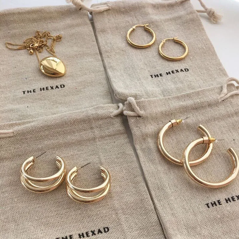 Подарочные мешки для ювелирных изделий из натурального льна 8x10 см 9x12 10x15 упаковка