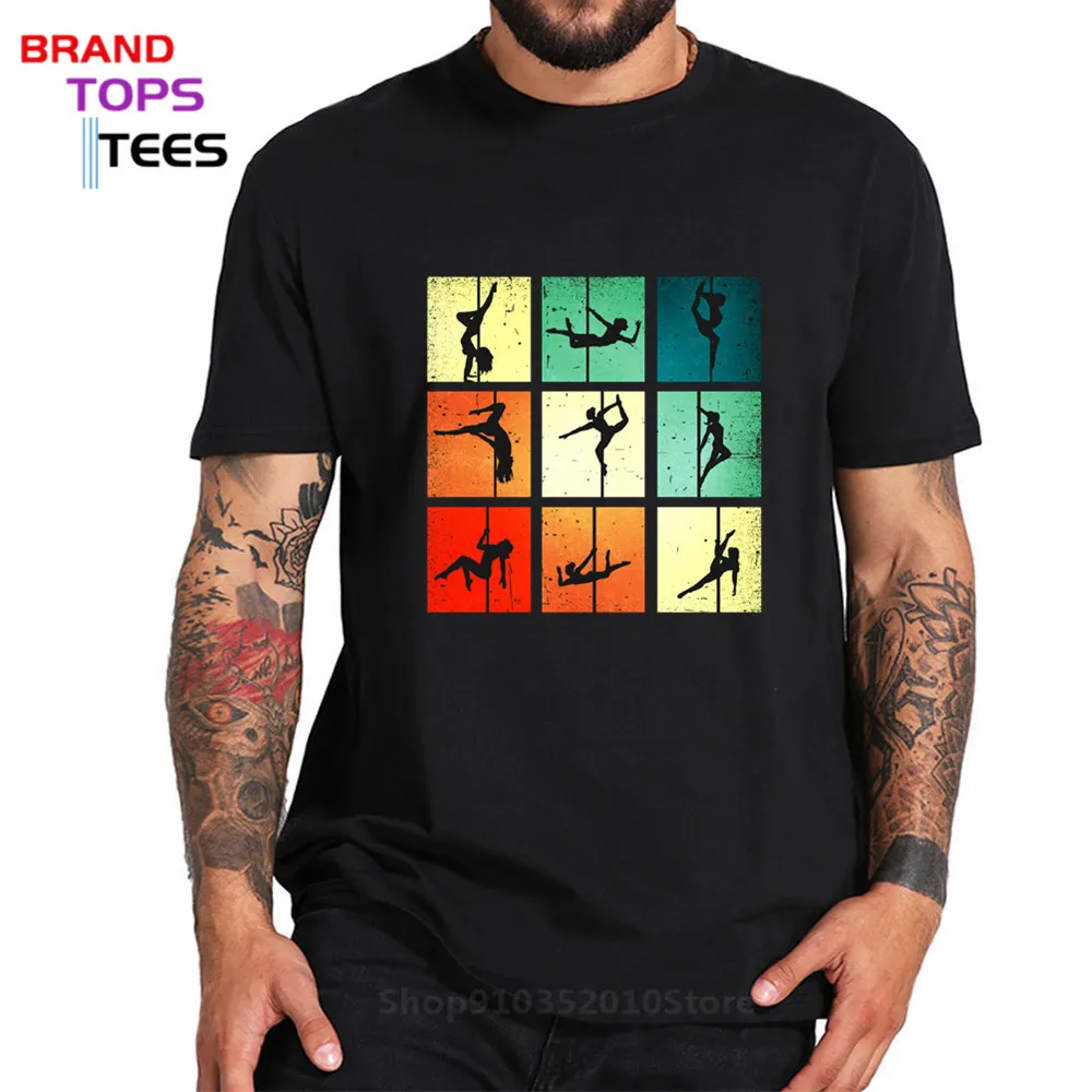 Футболка для мужчин и женщин винтажная рубашка с силуэтами танцев на шесте