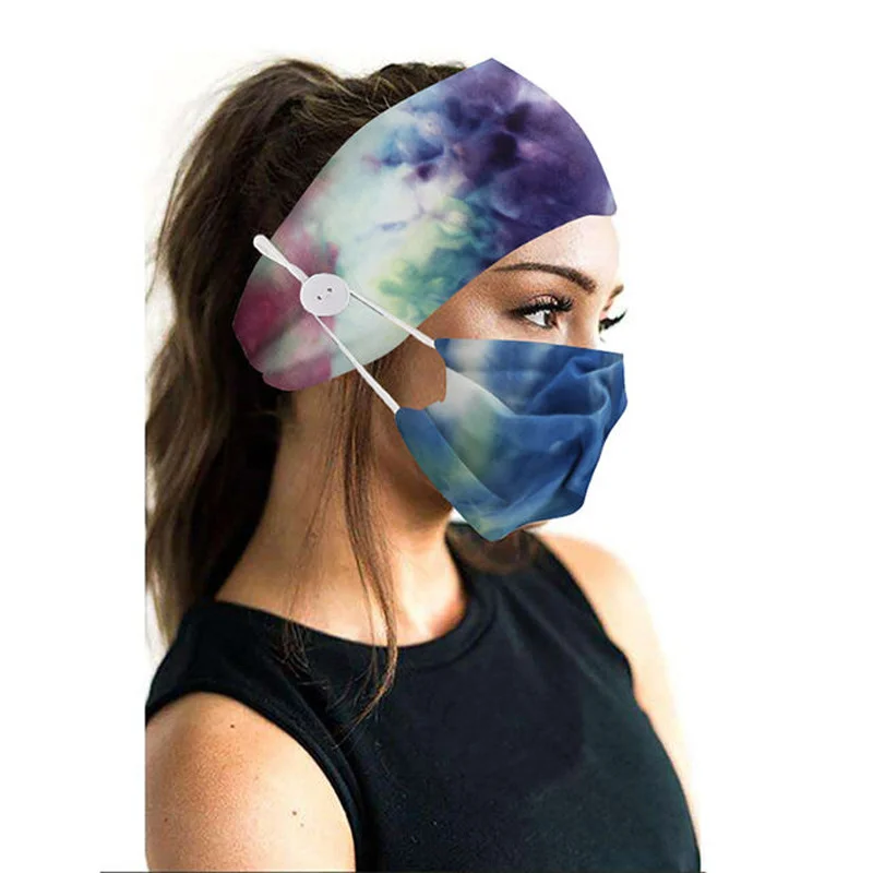 Бандана Tie dye маска 2 шт. женская спортивная широкая повязка на голову для йоги| |