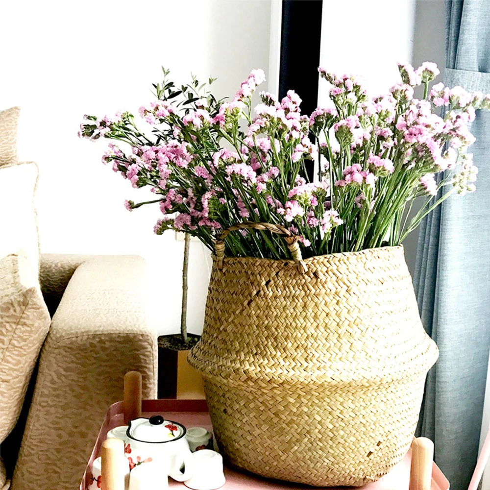 Подвесной цветочный горшок из искусственного ротанга с морской травой 5 размеров