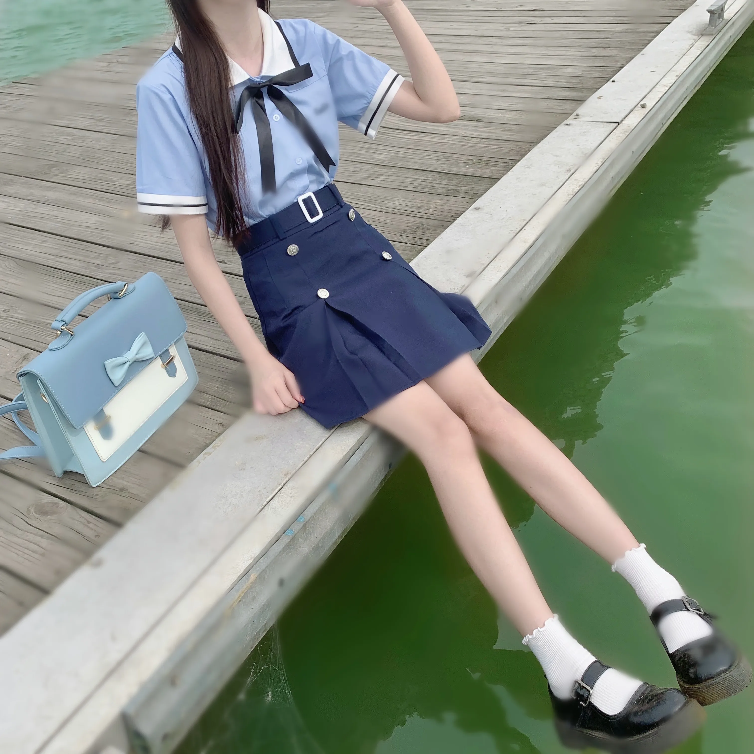 

Shirts Women Patchwork Peter Pan Collar Ruffles Japanese Style Lolita Kawaii Chic Popular Leisure College Harajuku Female Top