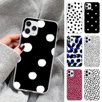black and white polka dot phone case for xiaomi redmi k30s ultra note 9 9s pro max mi 10 lite 11 10t pro transparent cover