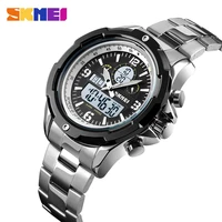 skmei digital watch fashion mens watches stainless steel led light clock waterproof wrist watch relogio montre homme man watch