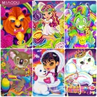 Алмазная 5D картина для детей, наборы для вышивки крестиком с цветными животными и девочкой, мозаика для абстрактного искусства, домашний декор, подарки