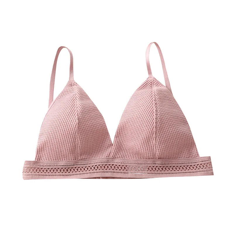 Женские бюстгальтеры двубортные Треугольные чашечки без стального кольца