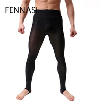 fennasi men sports running leggings casual solid stirrup high waist compression gym fitness athletic trousers deportes tights
